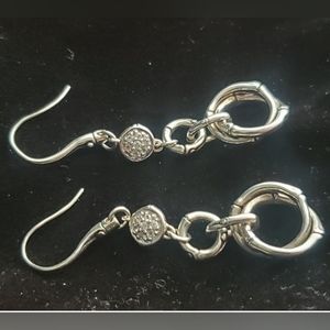John Hardy Sterling White Sapphires Bamboo earrings.